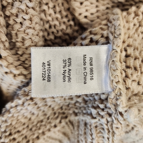 Coldwater Creek Sweater Open Loose Knit Sweater lightweight Tan size S Small 8 - Picture 3 of 5